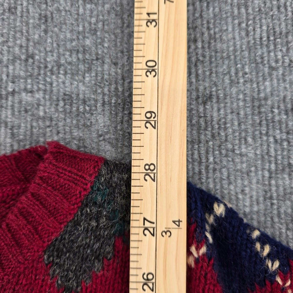 Preswick & Moore Mens L Argyle Sweater 100% Shetland Wool Made in Ireland Red - Picture 4 of 6